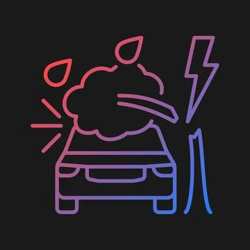 Weather related damage gradient vector icon for dark theme イラスト素材