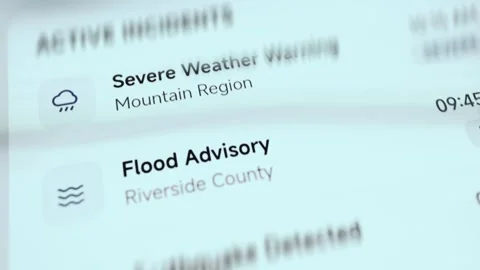 Weather Risk Alert Cybersecurity Touchscreen Stock Footage 340128146