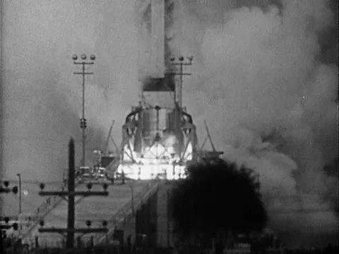 Weather satellites are tracked using advanced new radar technology in the 1960s. Stock Footage 75325314