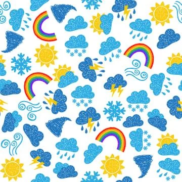 Weather seamless pattern Stock Illustration