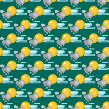 Weather seamless pattern vector illustration season design thunder temperature Stock Illustration