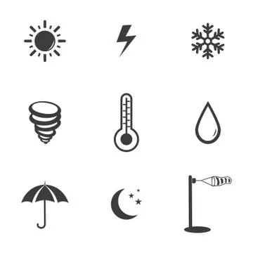 Weather set icons Stock Illustration