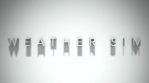 Weather sim 3D title animation with shadows on a white background Stock Footage 296936061