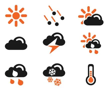 Weather simple vector icons Stock Illustration