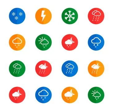 Weather simple vector icons Stock Illustration