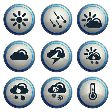 Weather simple vector icons Stock Illustration