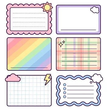 Weather Sky Sticky Note Bundle Stock Illustration