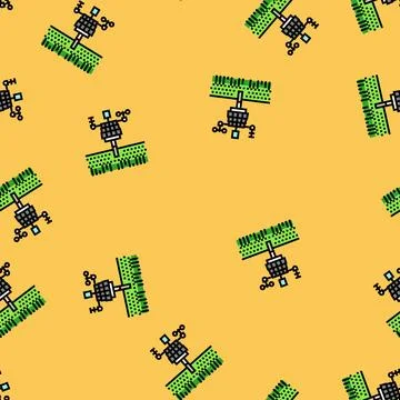 Weather station agri tech vector seamless pattern 스톡 일러스트