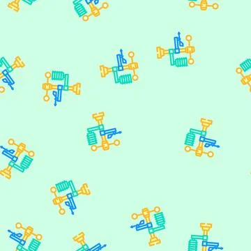 Weather station agri tech vector seamless pattern Illustrazione stock