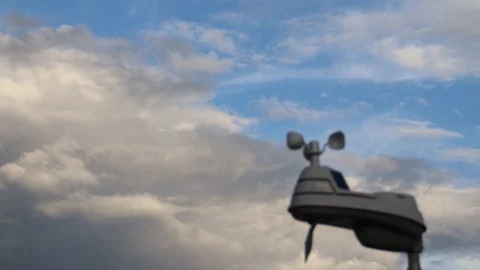 Weather station sky background wind moving sensors Stock Footage 118554570
