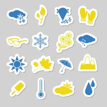 Weather stickers Stock Illustration