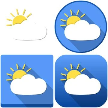 Weather Sun Behind Cloud Icon Pack Illustrazione stock