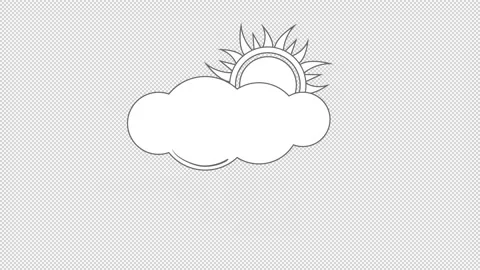 Weather. Sunny, cloudy, rain. A simple animated icon. Without background. Stock Footage 161623130