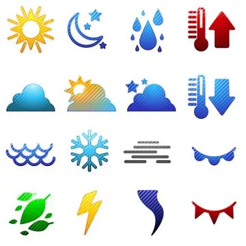 Weather symbols Stock Illustration