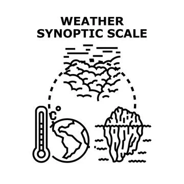 Weather synoptic scale and global climate change Illustrazione stock