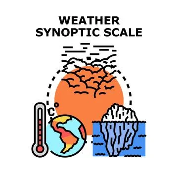 Weather synoptic scale and global climate change Stock Illustration