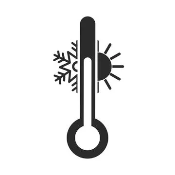 Weather temperature thermometer icon. Flat style sign for mobile concept and web Stock Illustration