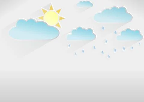 Weather template of partly cloudy day, light Illustrazione stock