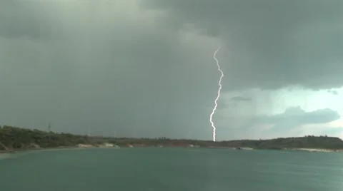 Weather, Thunderstorm, Lightning Bolt Stock Footage