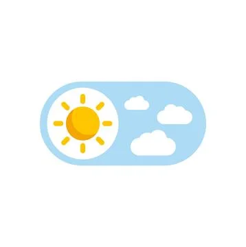Weather toggle button showing sunny and cloudy days イラスト素材