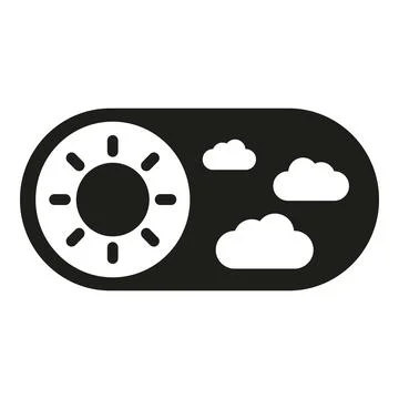Weather toggle icon switching between sun and clouds Illustrazione stock