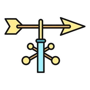 Weather vane and anemometer measuring wind direction speed Illustrazione stock