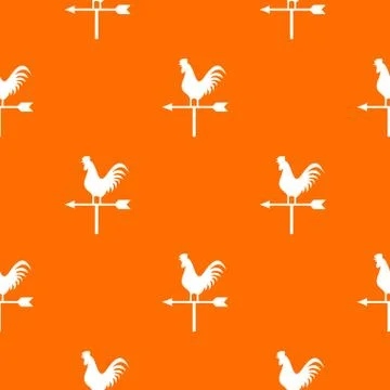 Weather vane with cock pattern seamless Stock Illustration