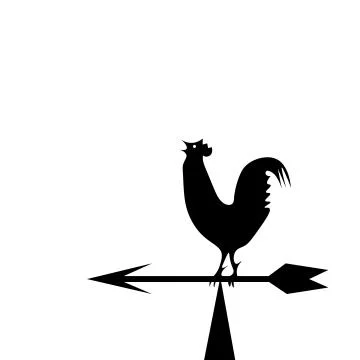 Weather vane in the form of a rooster Stock Illustration