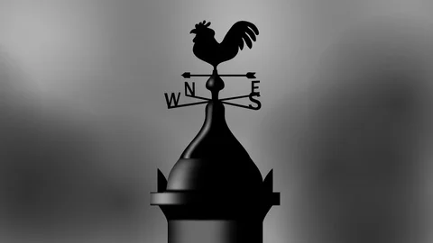 Weather vane moves under storm. Video stock 108775685