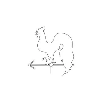 Weather vane rooster. flat vector icon Stock Illustration