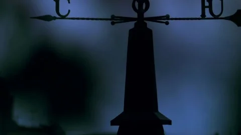 Weather vane with rooster Stock Footage 74763610