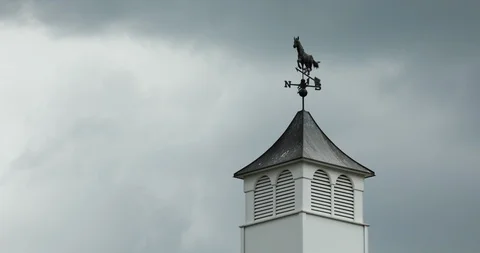 Weather Vane Time Lapse Close Up with Storm Clouds Stock Footage 107232486