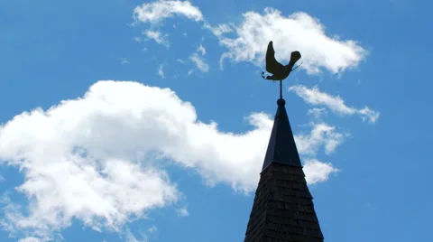 Weather vane on top of spire Stock Footage 57814255