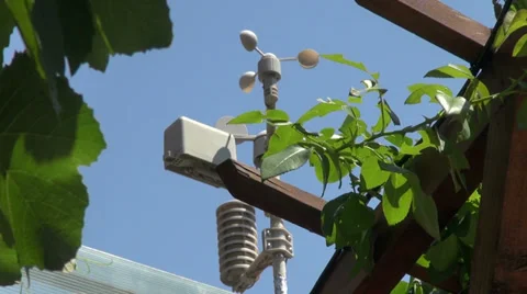 Weather vane, weather station on a windy summer day, forecast Stock Footage 34014357