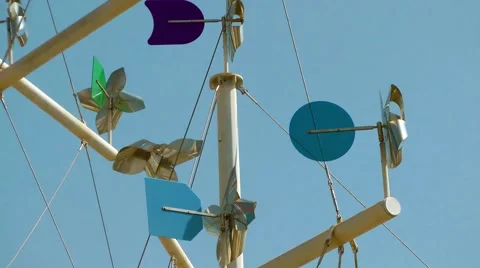 Weather vane weathervane windmill deep blue sky movement.mp4 Stock Footage 48683443