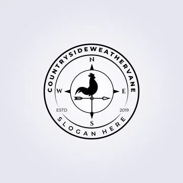 Weather vane, wind vane logo vector illustration template design, emblem badg Stock Illustration
