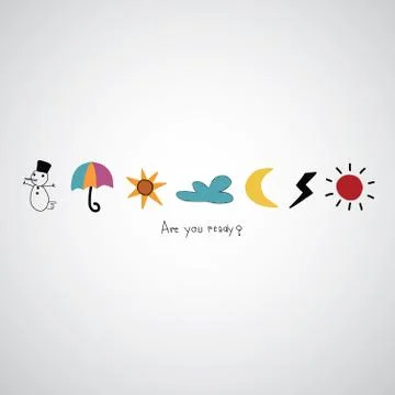 Weather vector hand drawn Stock Illustration