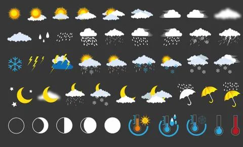 Weather vector icons Stock Illustration