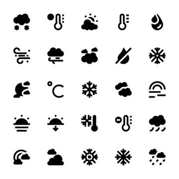 Weather Vector Icons Set Stock Illustration