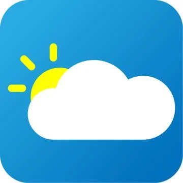 Weather web icon with cloud and sun Illustrazione stock