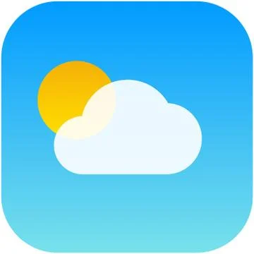 Weather web icon with cloud and sun Illustrazione stock