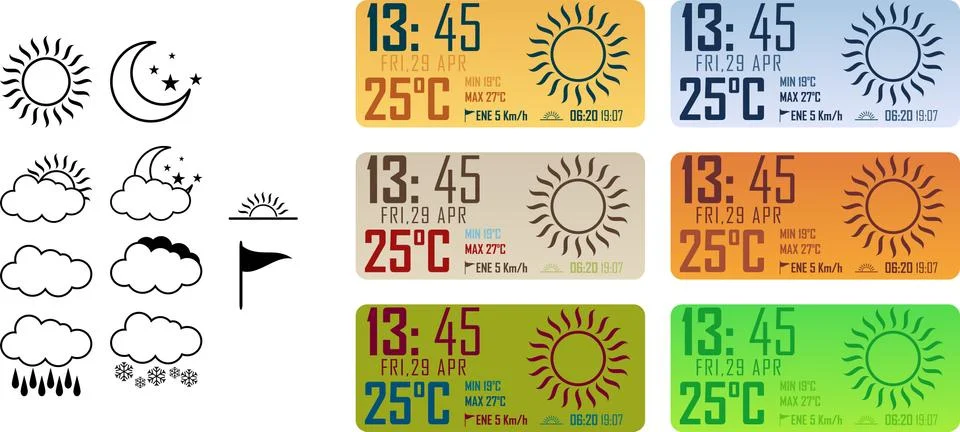 Weather widget elements イラスト素材