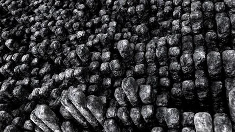 Weathered aged dark granite or rock or stone rectangular poles pattern Illustrazione stock