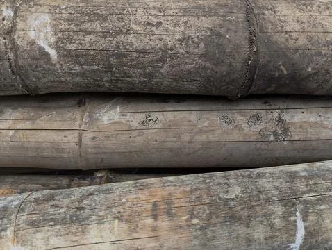 Weathered Bamboo Wall Texture Background Stock Photos