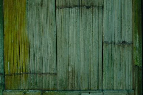 Weathered Bamboo Wall Texture Close Up Stock Photos