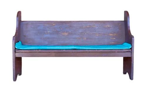 Weathered Bench on White Stock Photos