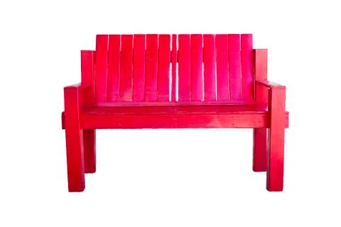 Weathered Bench on White Stock Photos