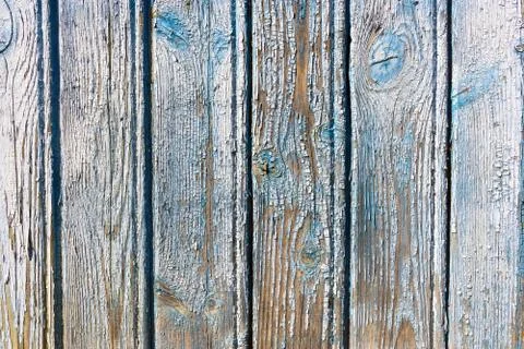 Weathered blue colored paint on rustic wooden panel Foto stock