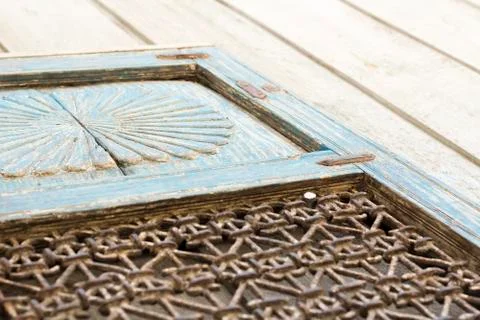 Weathered Blue Shutter Stock Photos