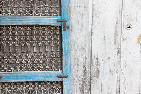 Weathered Blue Shutter Stock Photos